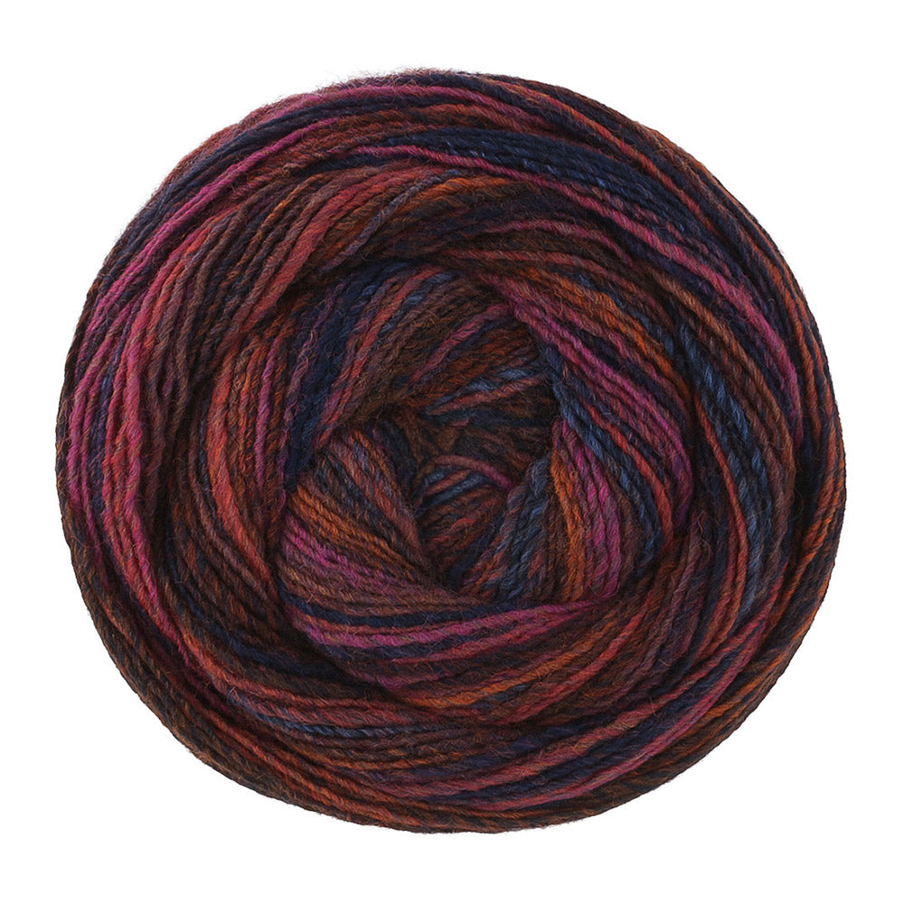 Lana Grossa Gomitolo Disegno 526 Nougat/Marine/Nachtblauw/Cyclaam/Oranje/Grijs-/Donkerbruin - bol garen