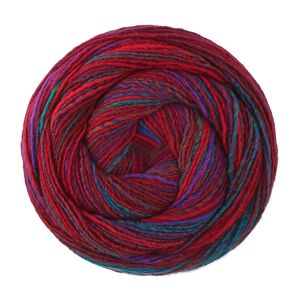 Lana Grossa Gomitolo Disegno 527 Rood/Wijnrood/Violet/Petrol/Roodbruin - bol garen