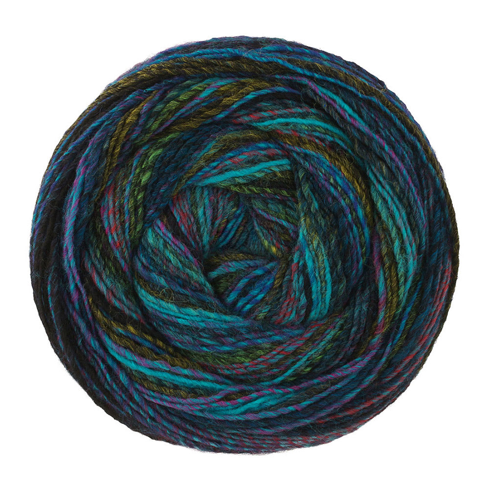 Lana Grossa Gomitolo Disegno 528 Turquoise/Licht-/Donkerolijf/Blauw/Nachtblauw/Donkerrood - bol garen