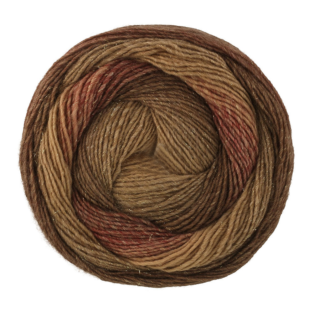 Lana Grossa Gomitolo Gala 4038 Chocolade-/Donkerbruin/Nougat/Camel - bol garen