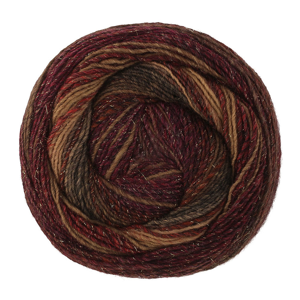 Lana Grossa Gomitolo Gala 4043 Zwart-/Donker-/Grijsbruin/Bordeaux/Camel/Wijnrood - bol garen