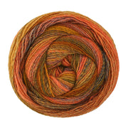 Lana Grossa Gomitolo Gala 4046 Oranje/Nougat/Oker/Licht-/Donkerolijf/Groenbruin/Grijsrood - bol garen