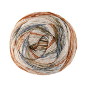 Lana Grossa Gomitolo Hippie 3038 Blauw-Grijs/Amber/Nougat/Rozig-Beige/Natuur