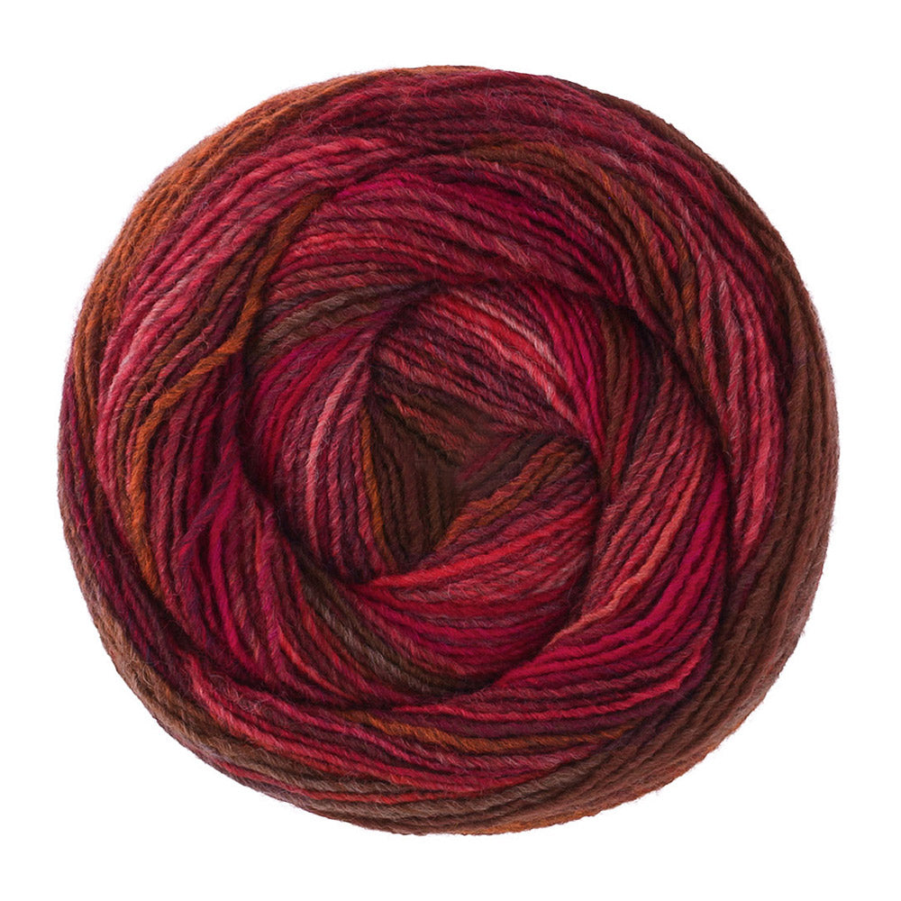 Lana Grossa Gomitolo Intenso 239 Donkerbruin/Wijn-/Lichtrood/Bordeaux/Chocoladebruin - bol garen