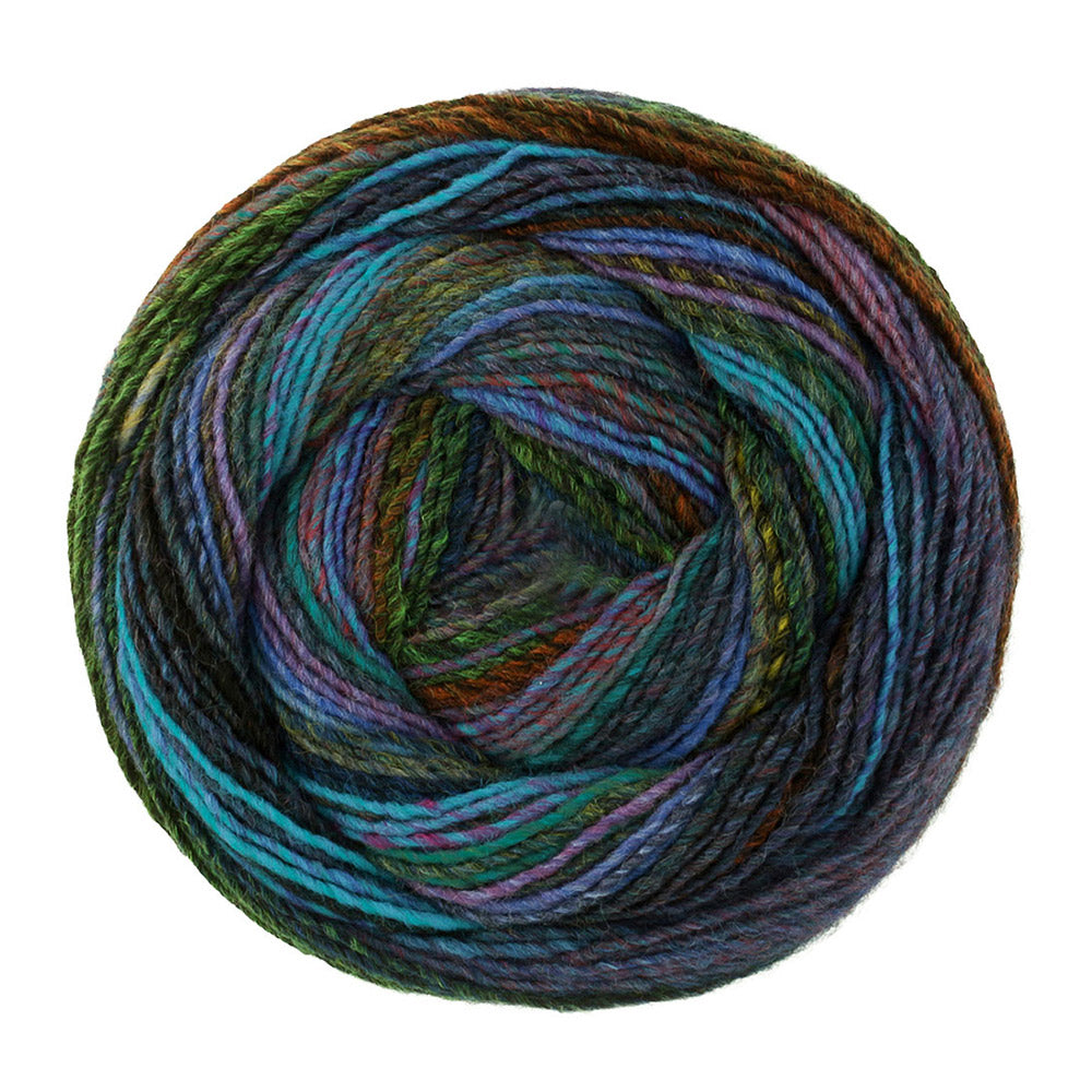 Lana Grossa Gomitolo Intenso 241 Turquoise/Nacht-/Grijsblauw/Roodviolet/Grijsgroen/Olijf/Antraciet/Zwart - bol garen