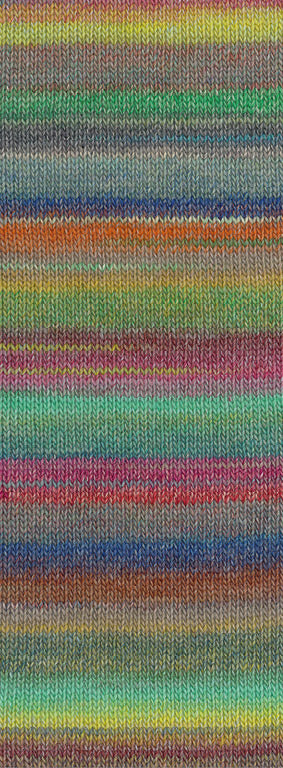 Lana Grossa Gomitolo Intenso 243 Pistache/Grijsgroen/Jade/Grijs/Donkerblauw/Oranje/Donkerrood/Braam/Bruin - kleurverloop