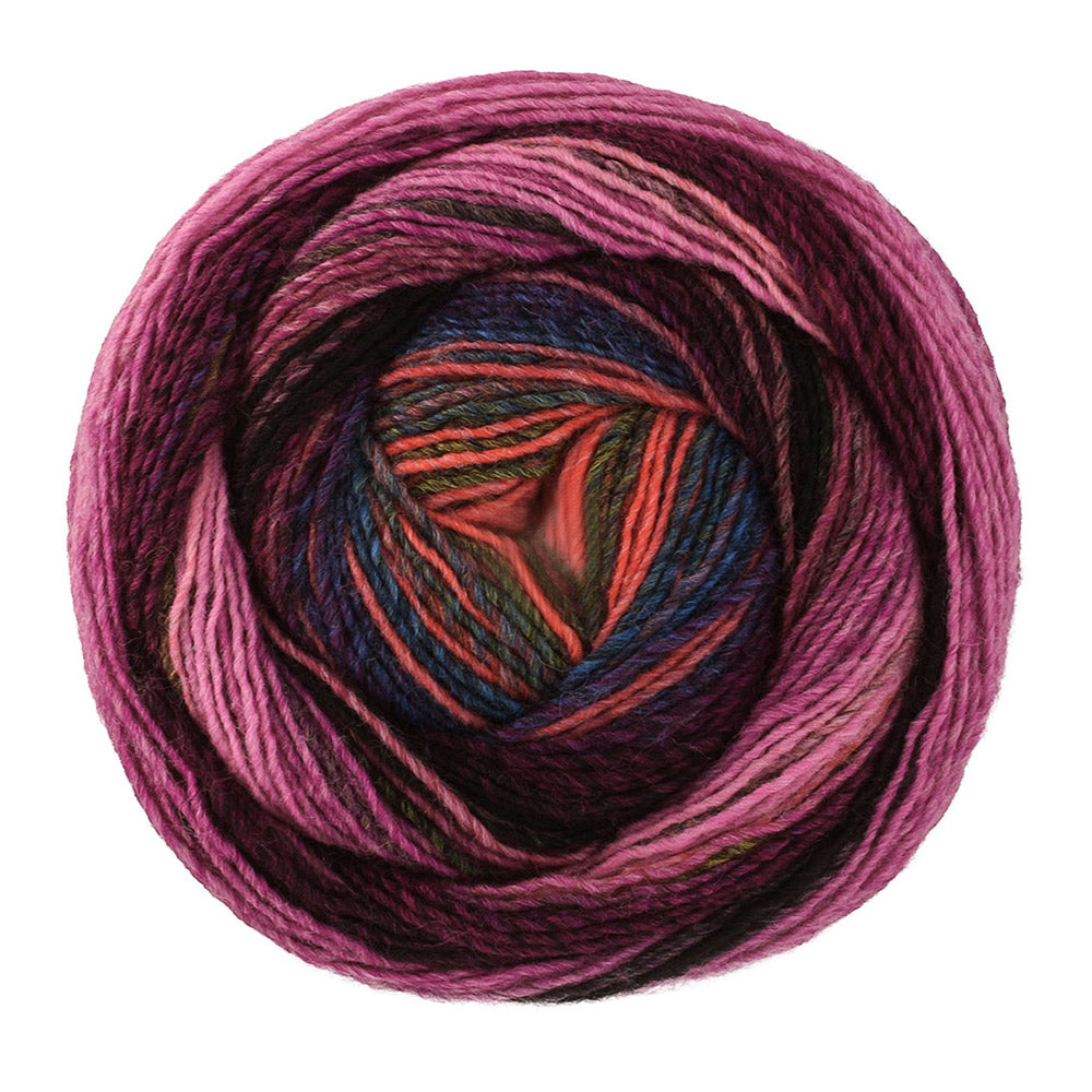 Lana Grossa Gomitolo Modo 623 Zwart-/Grijsrood/Koraal/Roze/Donkerpetrol/Donkerolijf/Bordeaux/Fuchsia - bol garen