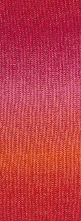 Lana Grossa Gomitolo Versione 463 Fuchsia/Roze/Tomaat/Rood - kleurverloop