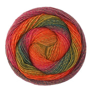 Lana Grossa Gomitolo Versione 464 Donkerolijf/-groen/Grijsviolet/Fuchsia/Rood - bol garen