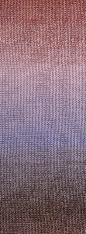 Lana Grossa Gomitolo Versione 465 Grijsbruin/Rozenhout/Mauve/Lila - kleurverloop