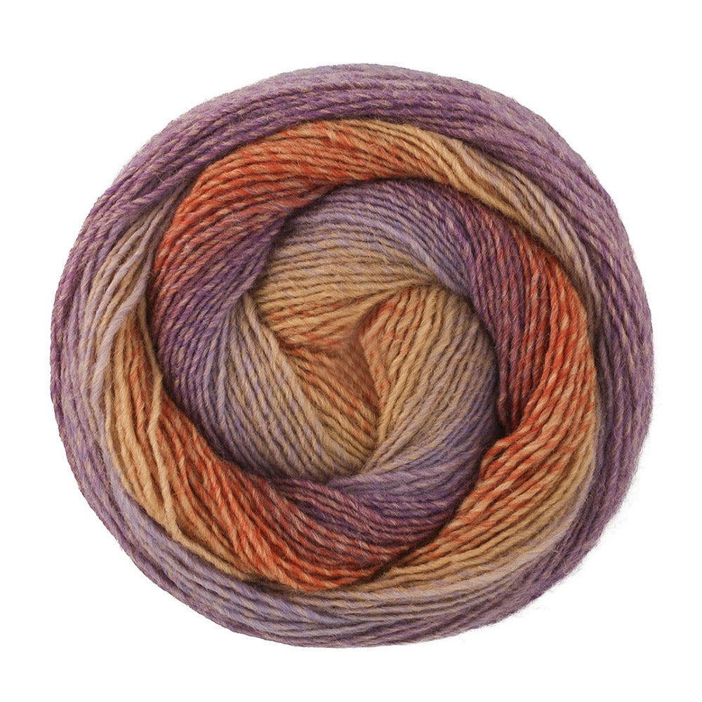 Lana Grossa Gomitolo Versione 466 Camel/Terracotta/Violet/Grijslila - bol garen