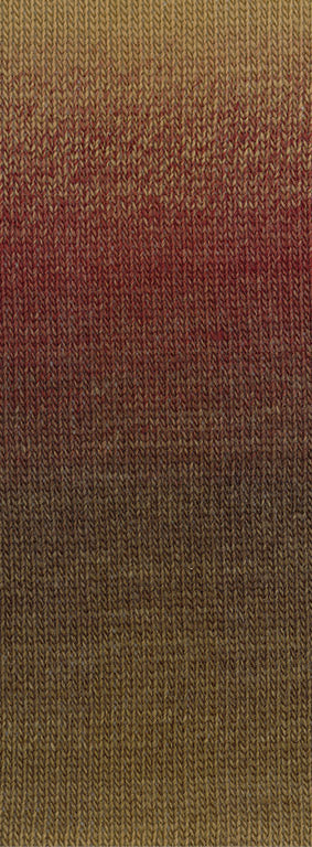 Lana Grossa Gomitolo Versione 467 Nougat/Rood-/Donkerbruin/Omber - kleurverloop