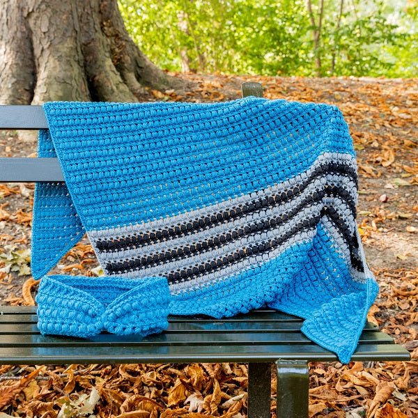 Criss cross dot scarf headband — gemaakt met Haakpatroon Yarn and Colors Criss Cross Dot Headband