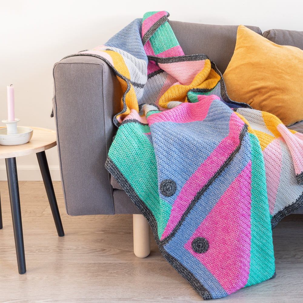 Haakpatroon Yarn and Colors Mosaic Window Blanket