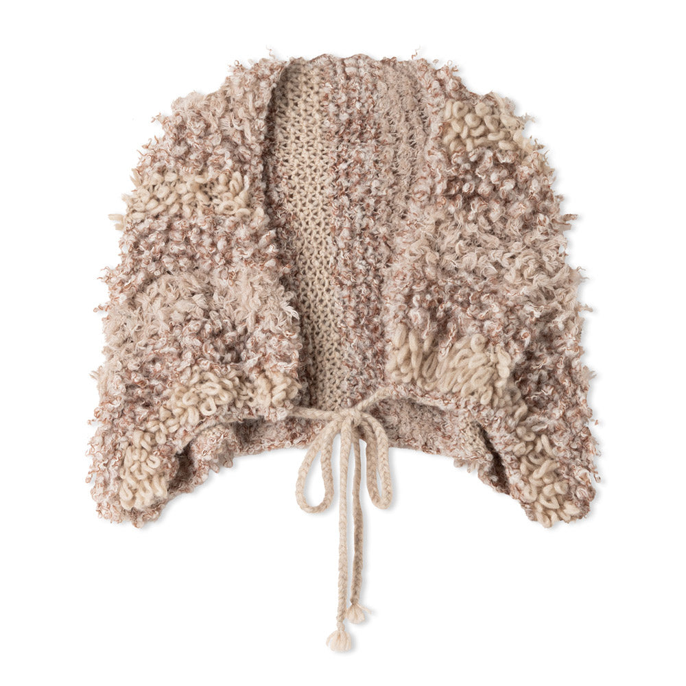 Lana Grossa Filati Journal No. 72 model 10 - beige capelet met lusstructuur, vrijstaand model