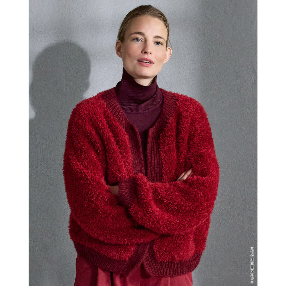 Lana Grossa Filati Journal No. 72 model 47 - rood kort vest, detail en pasvorm