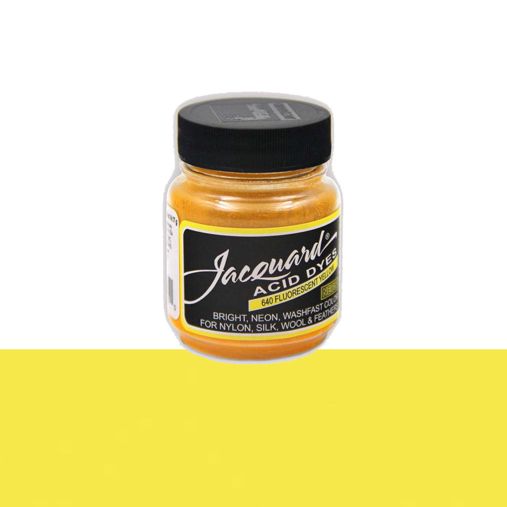 Jacquard Wolverf 640 Fluorescent Yellow - potje geconcentreerde Acid Dye wolverf in kleur 640 Fluorescent Yellow