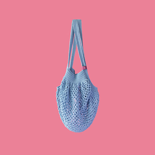 Blauw haak leeg — gemaakt met Joly Bag Haakpakket