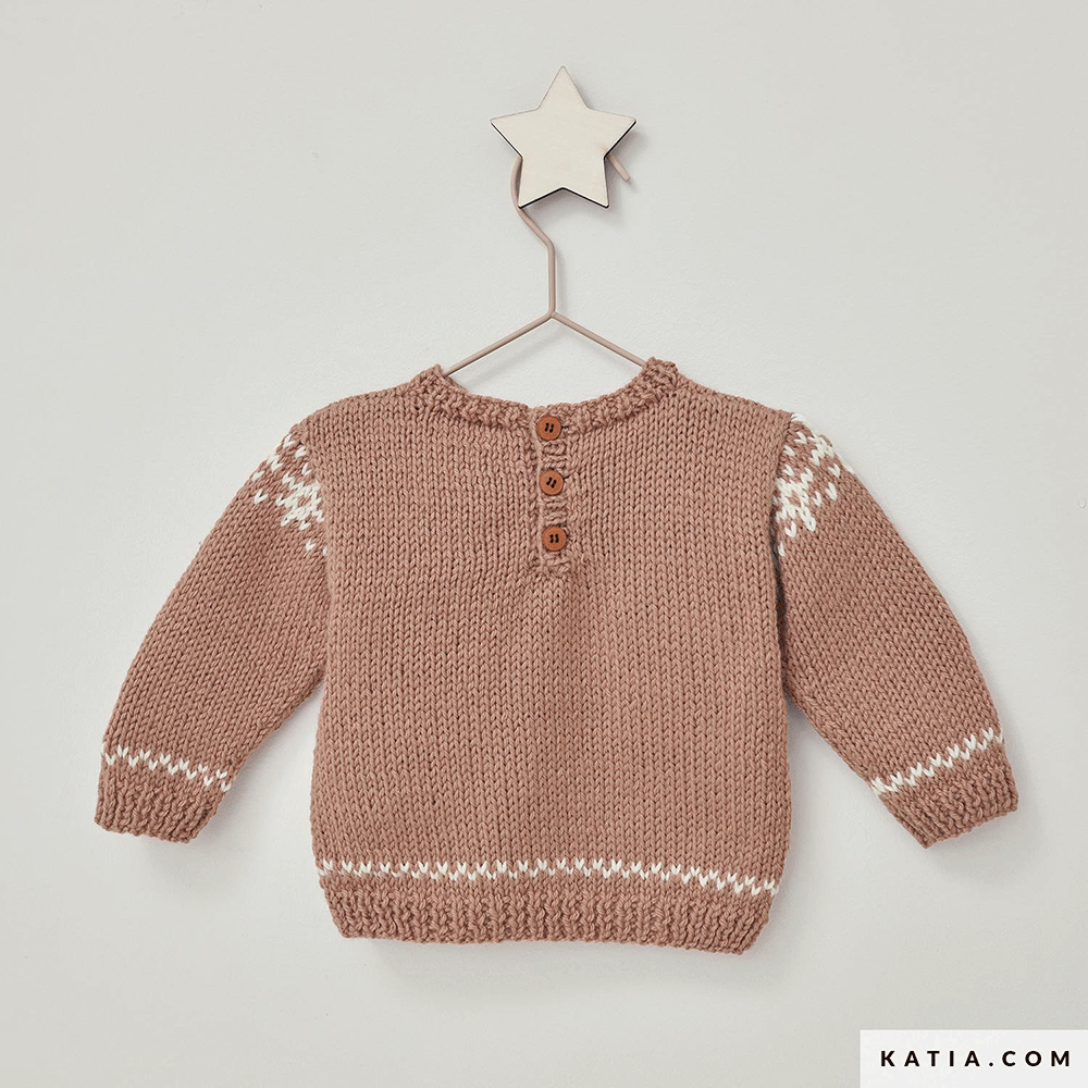 Patroon breien haken baby trui herfst winter katia — gemaakt met Katia Basic Merino (2)