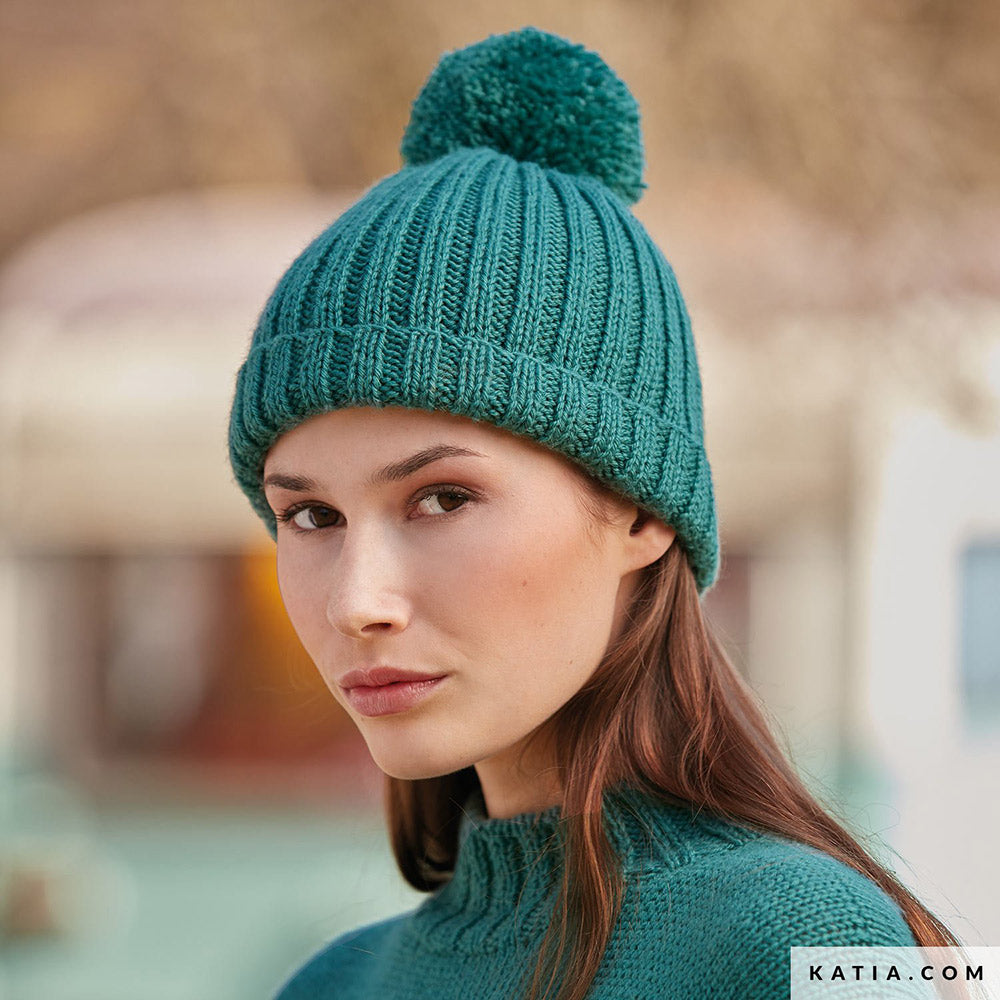 Patroon breien haken dames muts herfst winter katia — gemaakt met Katia Basic Merino