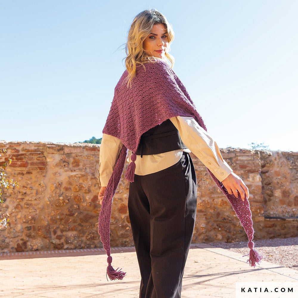 Patroon breien haken dames stola herfst winter katia — gemaakt met Katia Basic Merino 090 (2)
