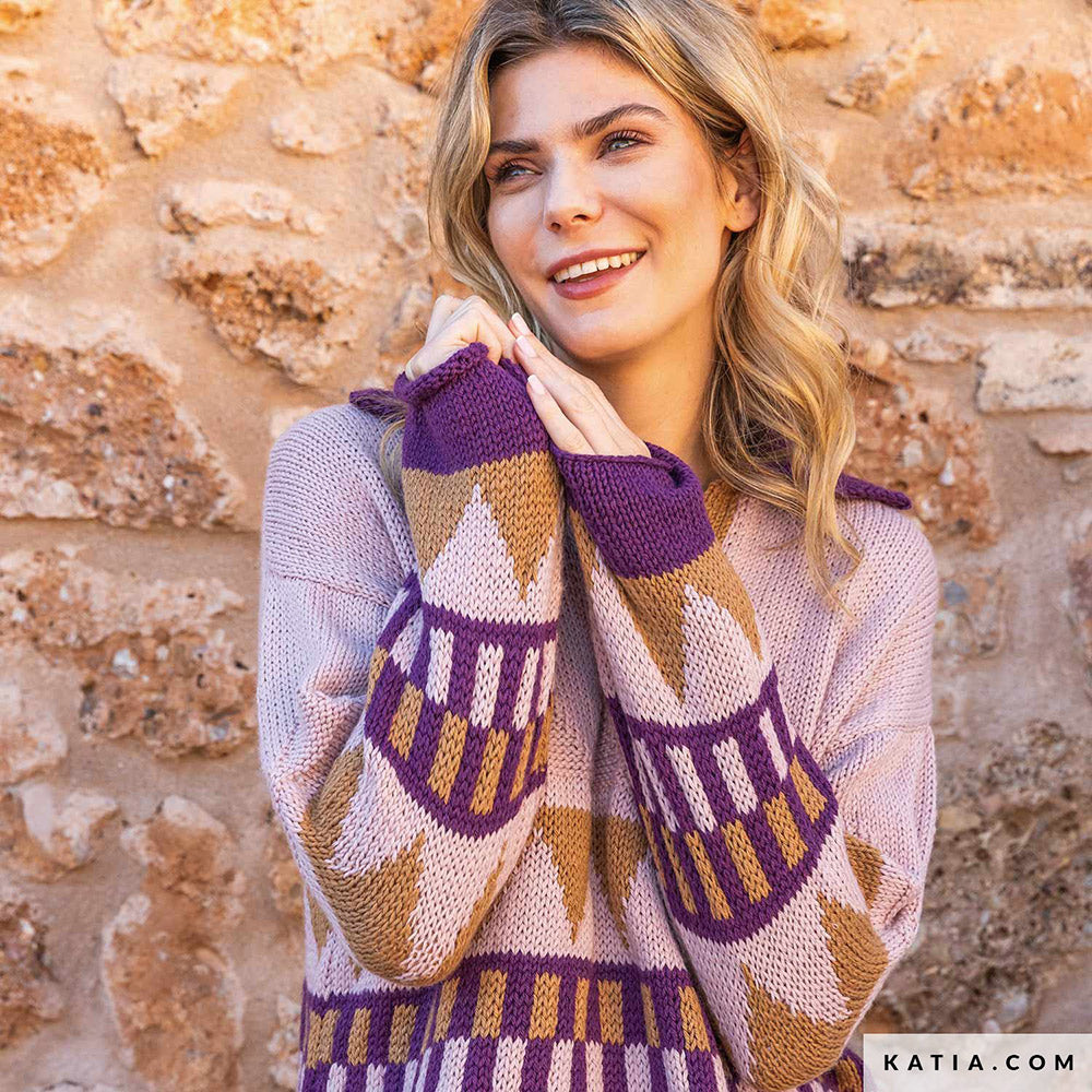 Patroon breien haken dames trui herfst winter katia — gemaakt met Katia Basic Merino (12)
