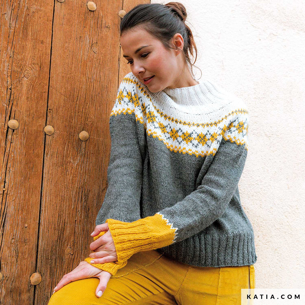 Patroon breien haken dames trui herfst winter katia — gemaakt met Katia Basic Merino (5)