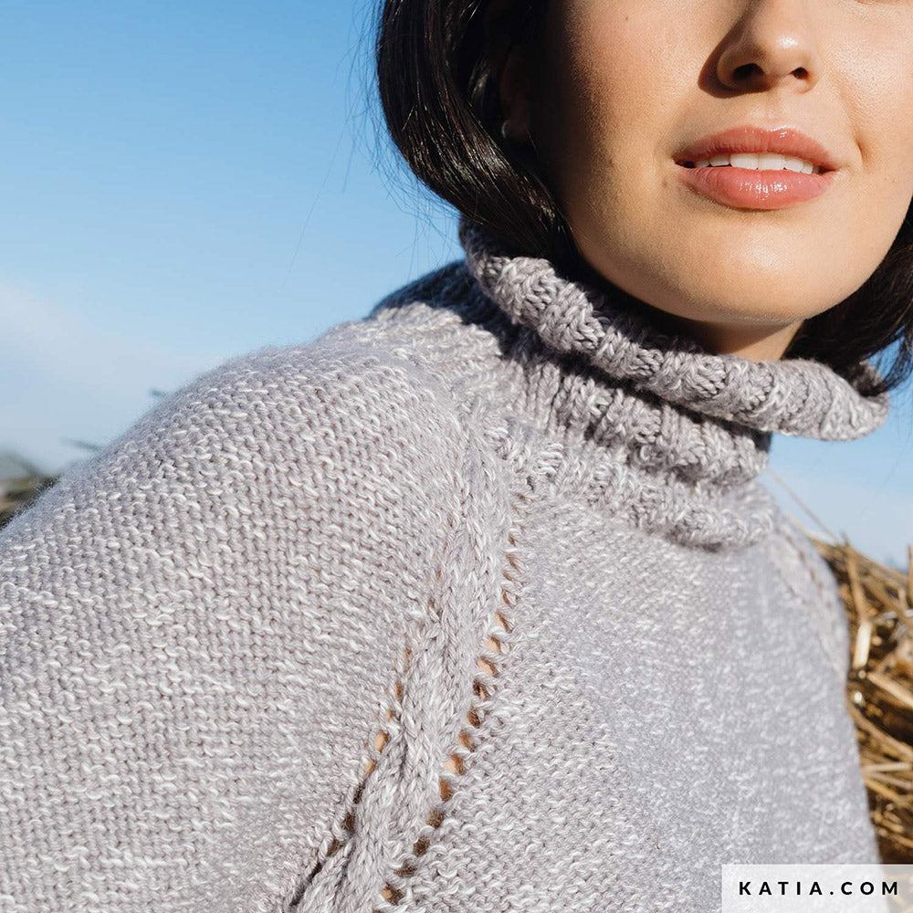 Patroon breien haken dames trui herfst winter katia — gemaakt met Katia Basic Merino Popcorn (14)