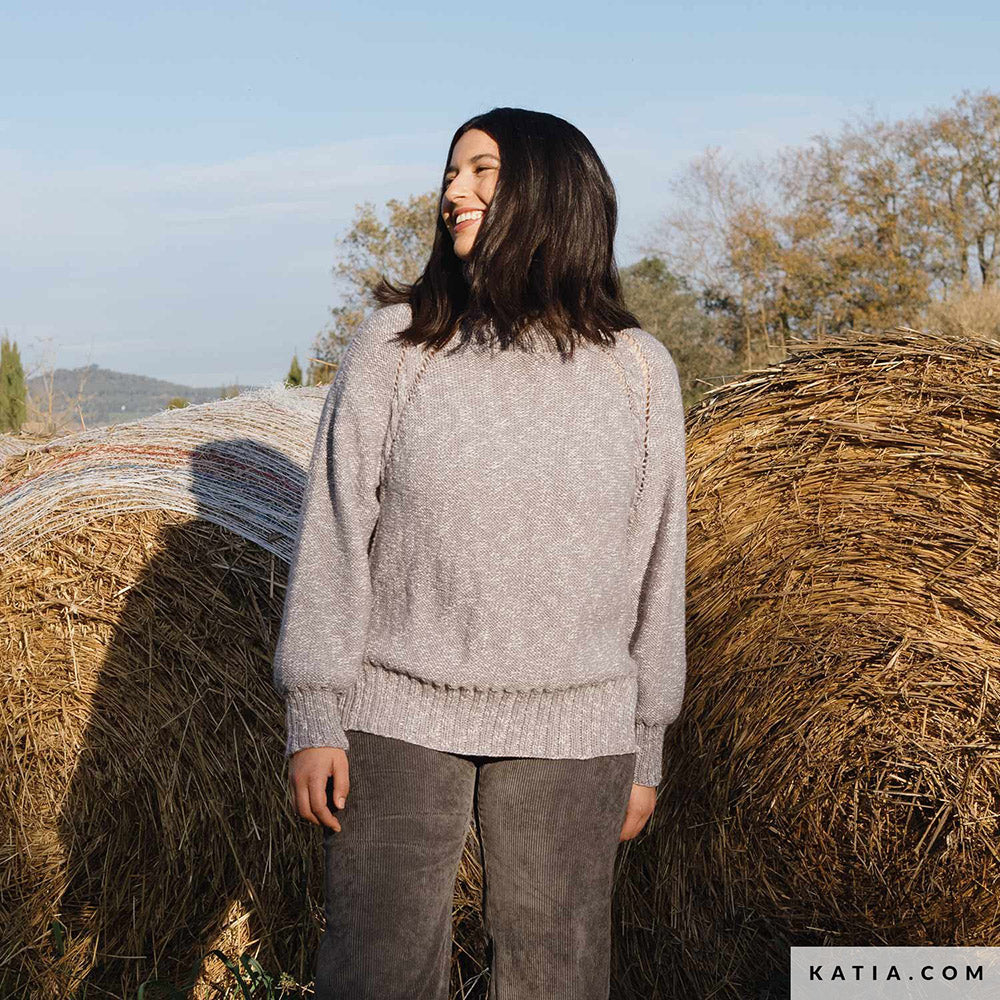 Patroon breien haken dames trui herfst winter katia — gemaakt met Katia Basic Merino Popcorn (8)