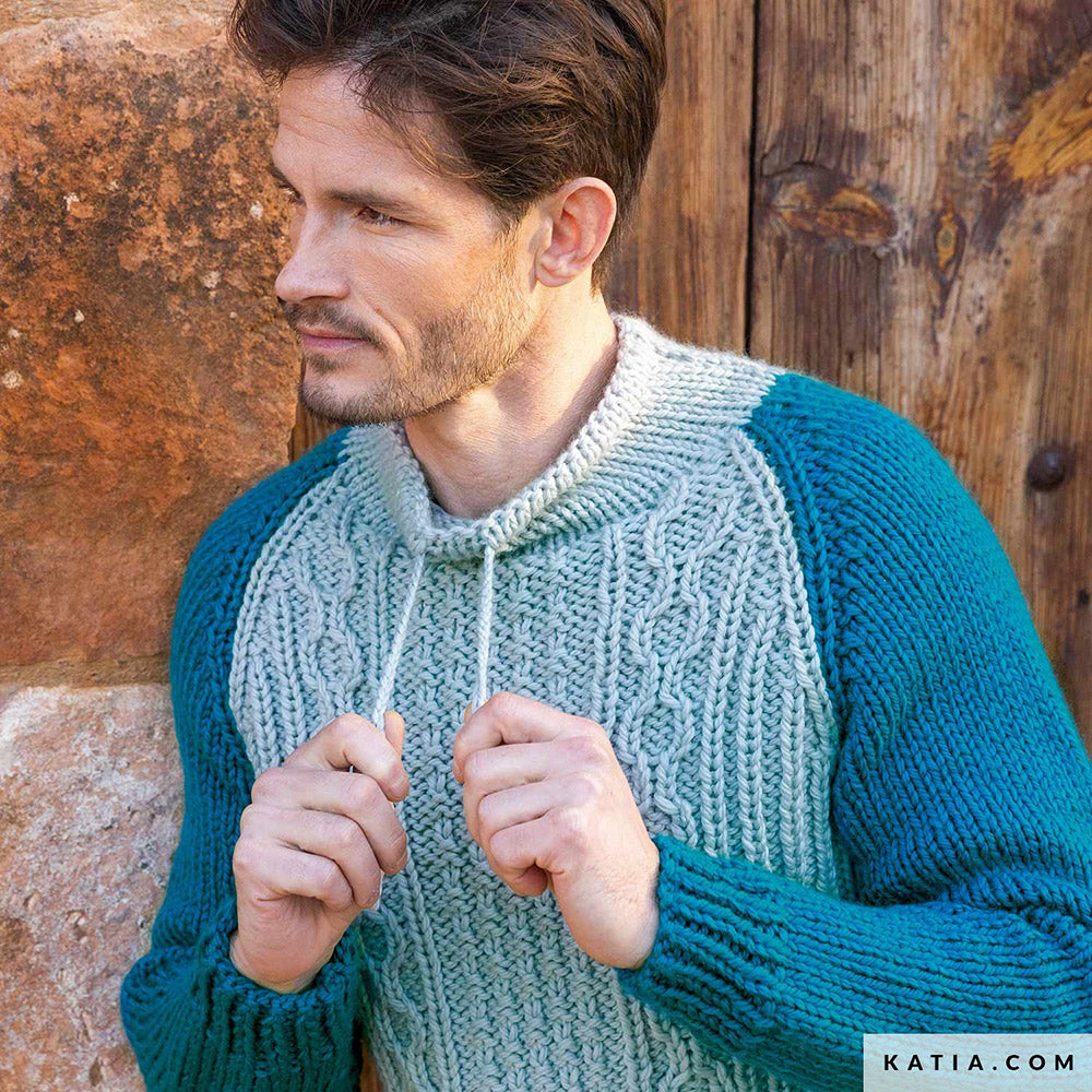 Patroon breien haken heren trui herfst winter katia — gemaakt met Katia Big Merino (2)