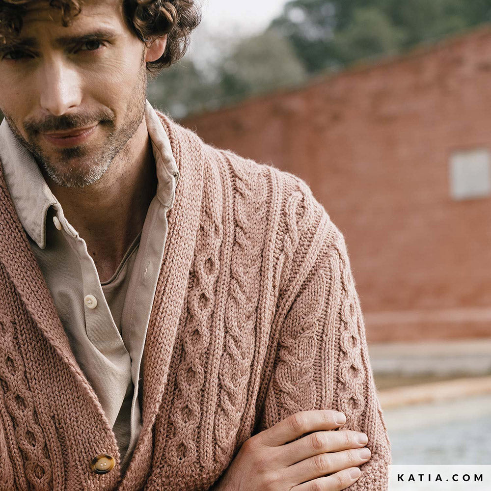 Patroon breien haken heren jas herfst winter katia — gemaakt met Katia Big Merino (2)