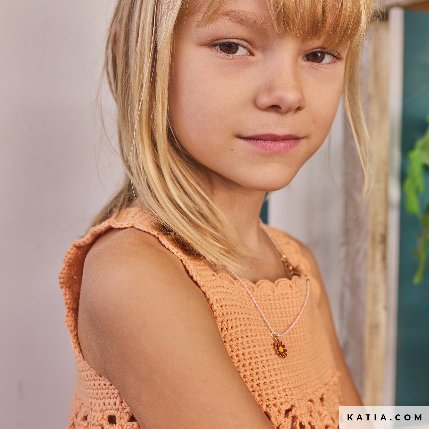 Patroon breien haken kinderen topje lente zomer katia — gemaakt met Katia Capri 82128 Grijs (5)