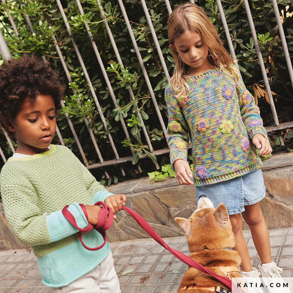 Patroon breien haken kinderen trui lente zomer katia — gemaakt met Katia Cotton 100% (21)