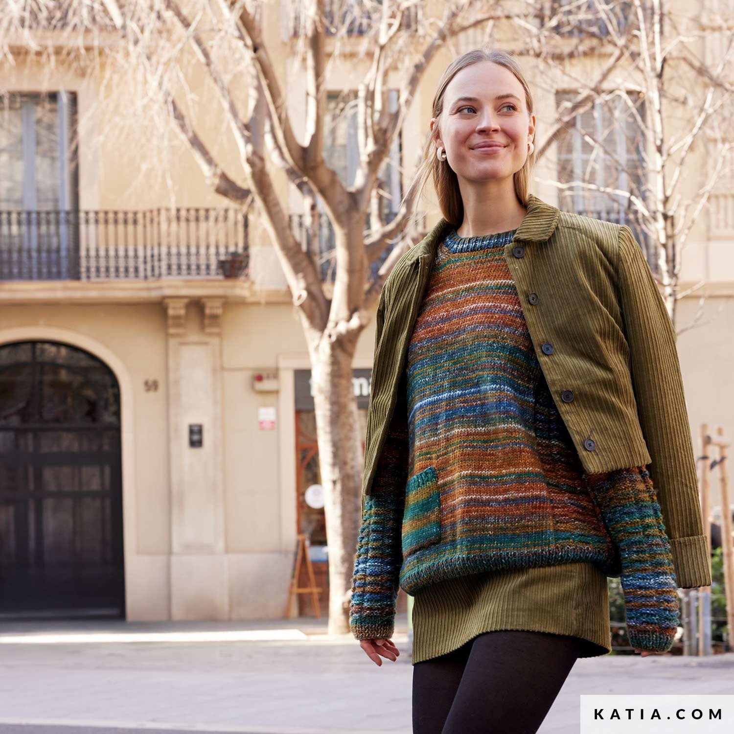 Patroon breien haken dames trui herfst winter katia — gemaakt met Katia Cotton-Merino Paradiso (19)