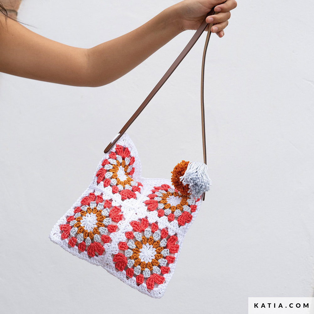 Patroon breien haken dames tas lente zomer katia — gemaakt met Katia Easy Crochet Capri (4)