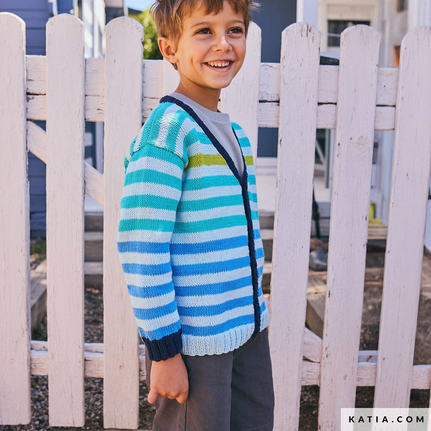Patroon breien haken kinderen jas lente zomer katia — gemaakt met Katia Fair Cotton (7)