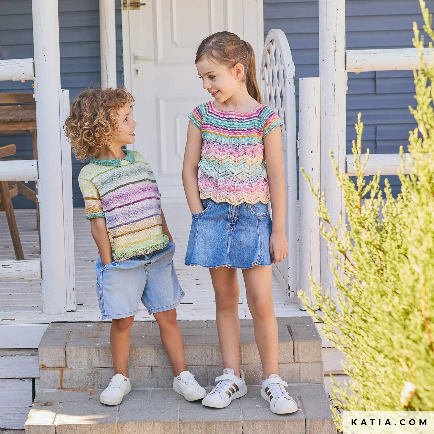 Patroon breien haken kinderen shirt lente zomer katia — gemaakt met Katia Fair Cotton