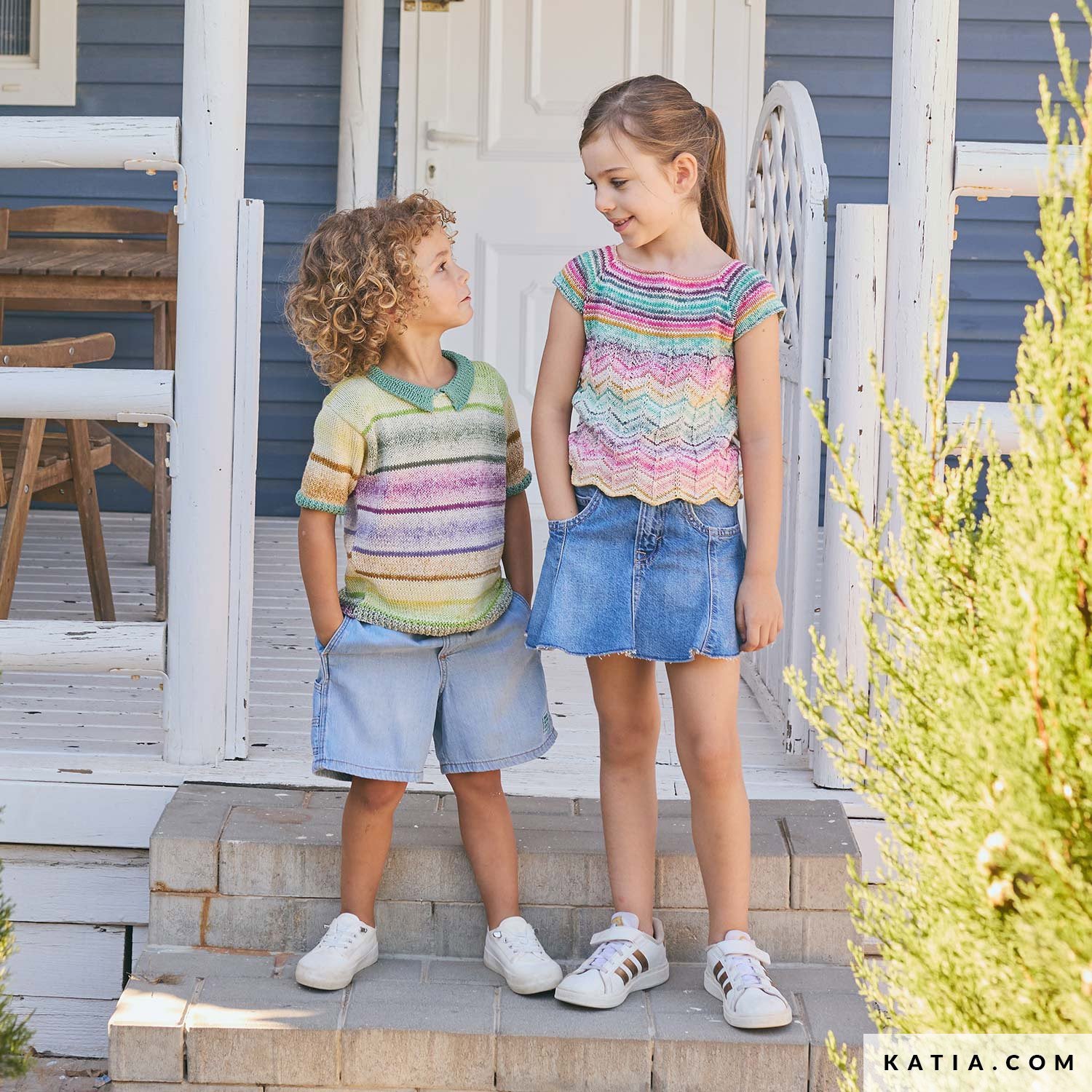 Patroon breien haken kinderen shirt lente zomer katia — gemaakt met Katia Fair Cotton (6)