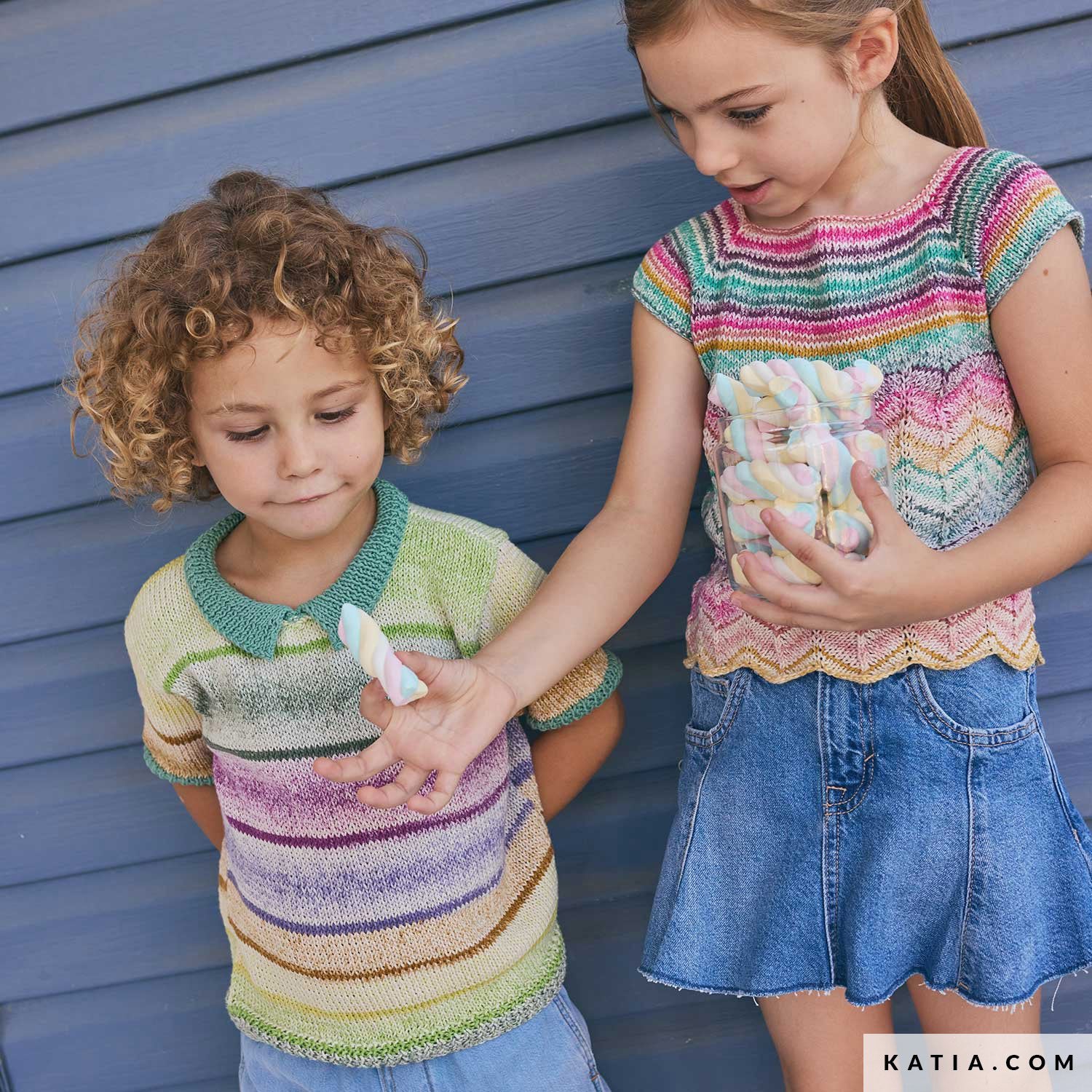 Patroon breien haken kinderen shirt lente zomer katia — gemaakt met Katia Fair Cotton Arlequino (14)