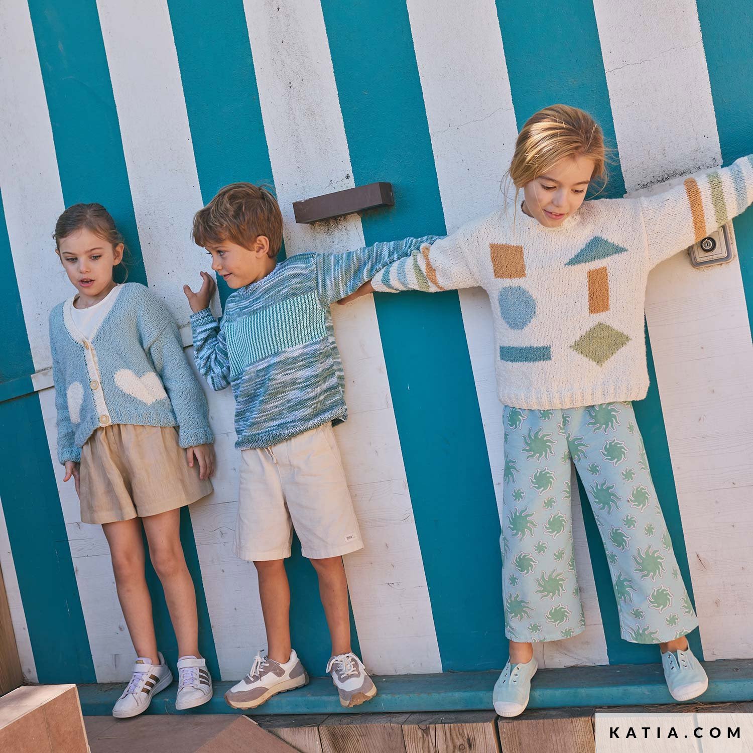 Patroon breien haken kinderen trui lente zomer katia — gemaakt met Katia Kinderen Magazine No. (44)