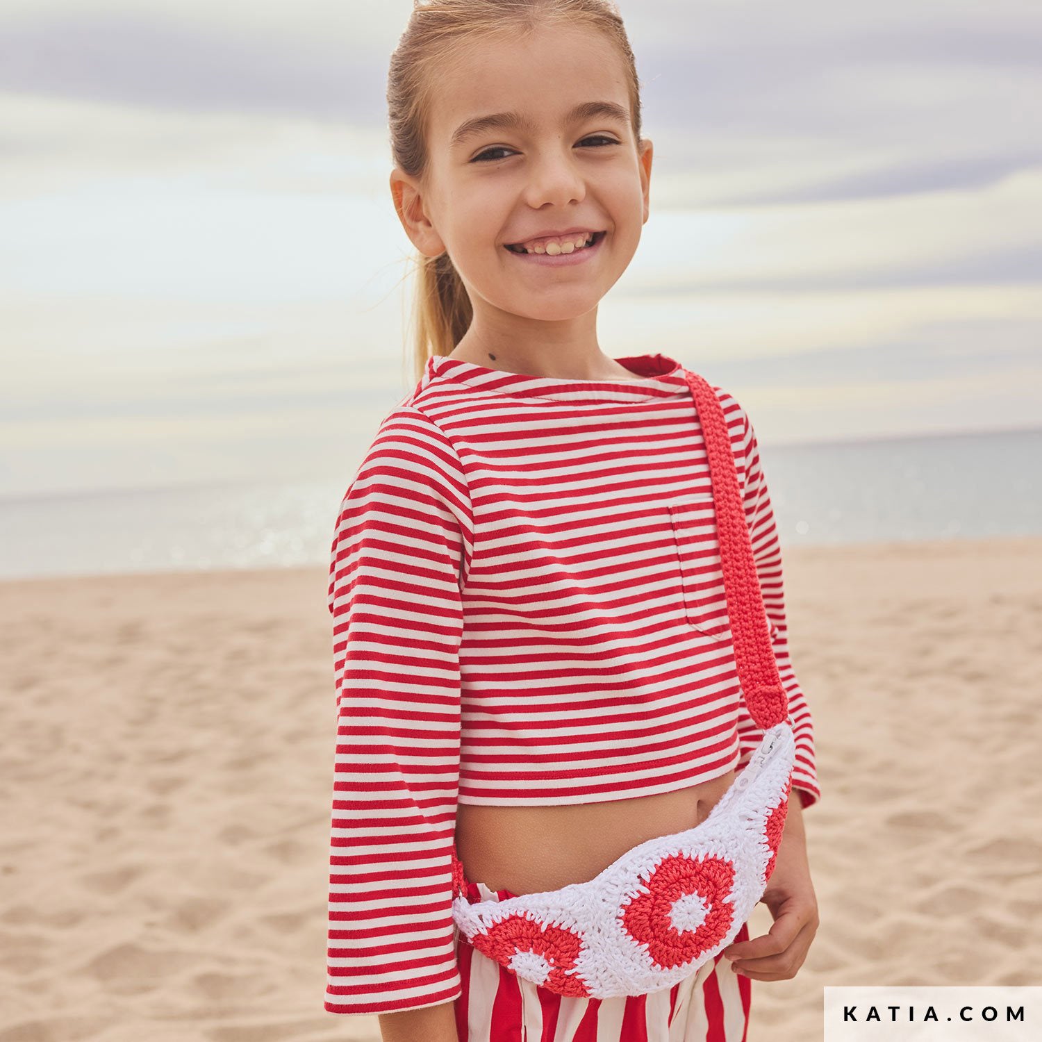 Patroon breien haken kinderen heuptasje lente zomer katia — gemaakt met Katia Kinderen Magazine No.