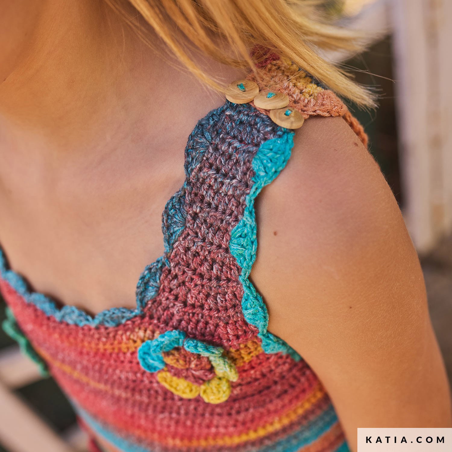 Patroon breien haken kinderen diadeem lente zomer katia — gemaakt met Katia Kinderen Magazine No. (2)