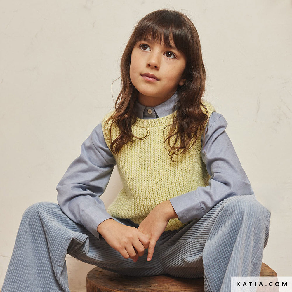 Patroon breien haken kinderen vest herfst winter katia — gemaakt met Katia Merino Aran (2)