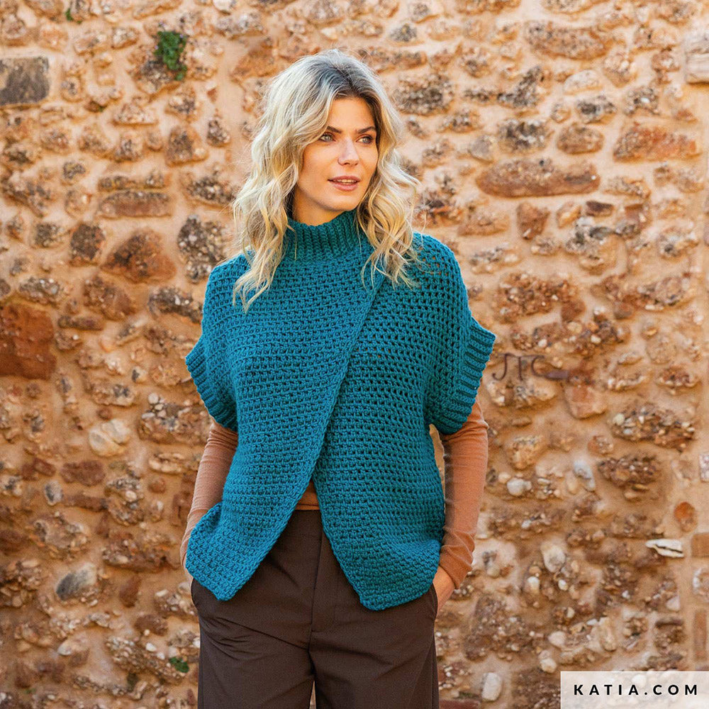 Patroon breien haken dames jas herfst winter katia — gemaakt met Katia Merino Aran (9)