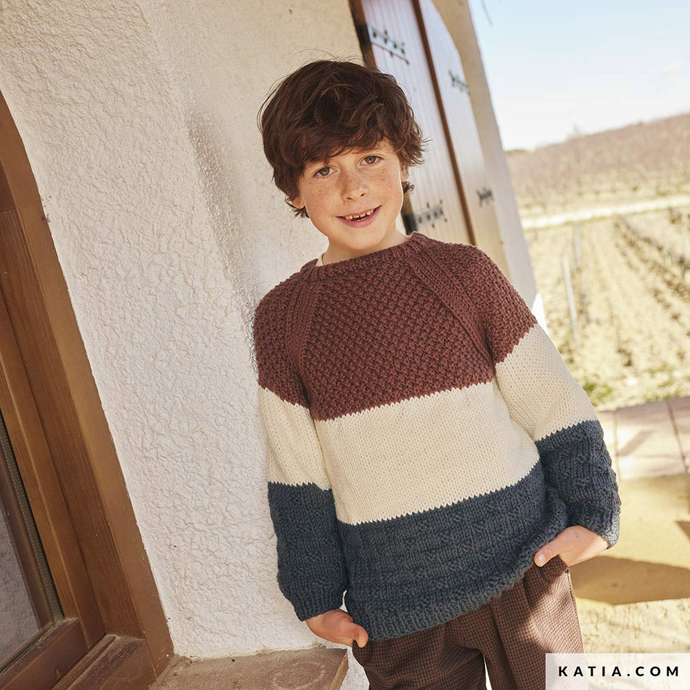 Patroon breien haken kinderen trui herfst winter katia — gemaakt met Katia Merino Aran (3)