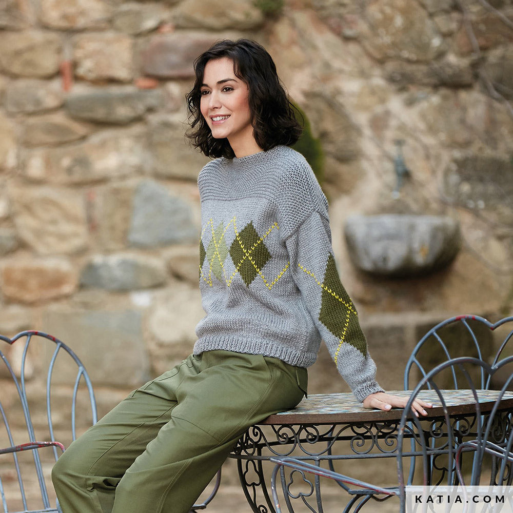 Patroon breien haken dames trui herfst winter katia — gemaakt met Katia Merino Aran