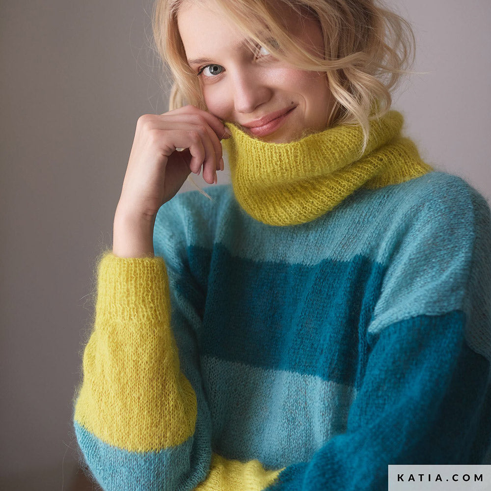 Patroon breien haken dames trui herfst winter katia — gemaakt met Katia Silky Mohair (29)