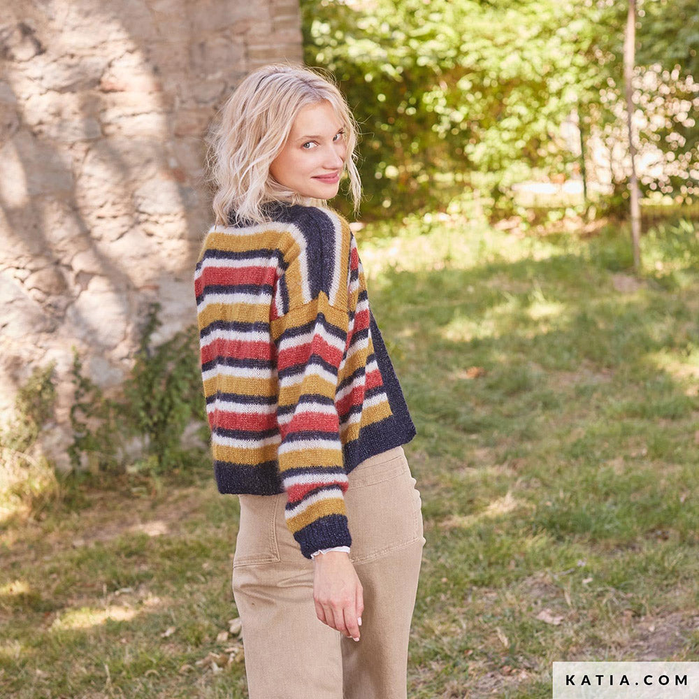 Patroon breien haken dames jas herfst winter katia — gemaakt met Katia Silky Mohair (5)