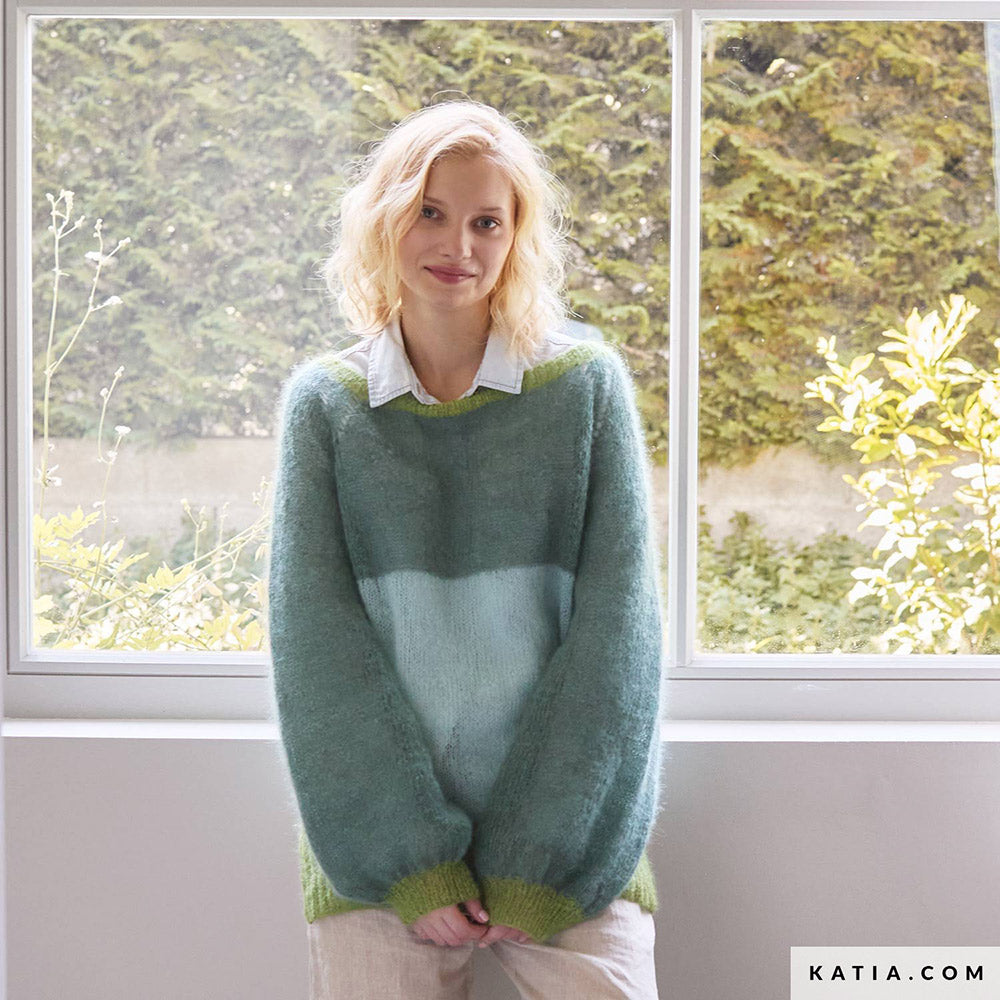 Patroon breien haken dames trui herfst winter katia — gemaakt met Katia Silky Mohair (16)