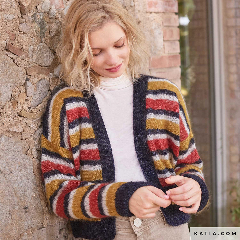 Patroon breien haken dames jas herfst winter katia — gemaakt met Katia Silky Mohair (8)